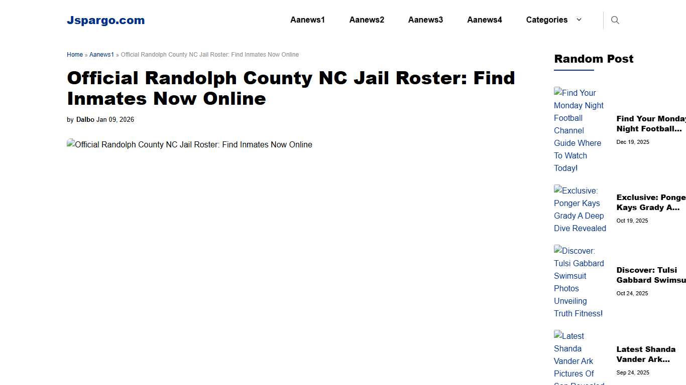 Official Randolph County NC Jail Roster: Find Inmates Now Online